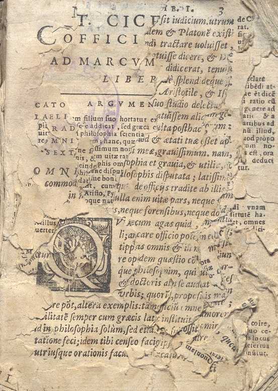 C.34.3.7 – DE OFFICIIS DI CICERONE. 1592
