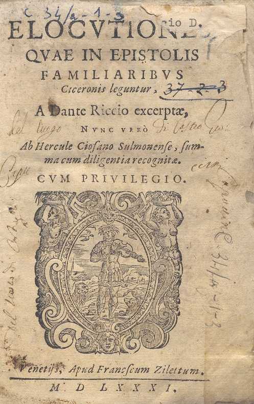 C.34.a.1.3 – ELOCUZIONE. D. RICCIO. 1581