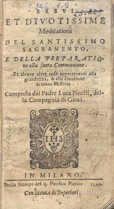 C.34.a.1.9 – MEDITATIONI. P. LUCA FINELLI. 1599
