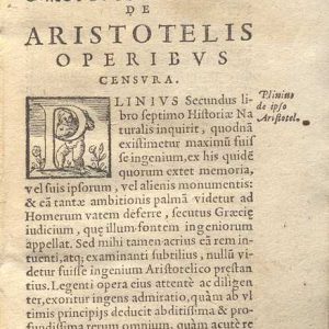 C.34.a.2.1 - OPERUM ARISTOTELIS STAGIRITAE. PARS PRIMA. 1576