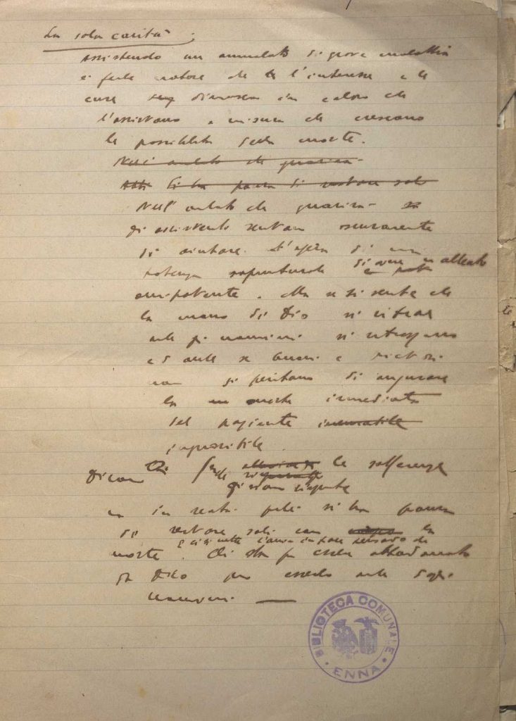 SEZ. SAV. .35.1.223 – MANOSCRITTO LA GOCCIA SULLA PIETRA. NINO SAVARESE. 1930