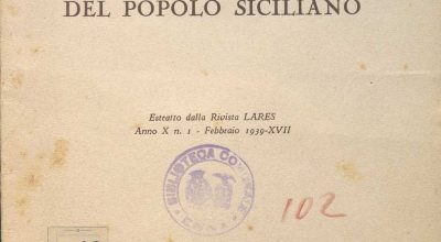 SEZ. SAV. .35.2.3 – POESIE RELIGIOSE DEL POPOLO SICILIANO. M. SAVARESE SAVOCA 1939