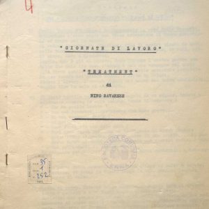 SEZ. SAV. 35.1.252 - GIORNATE DI LAVORO. TREATMENT DI NINO SAVARESE.N. 4