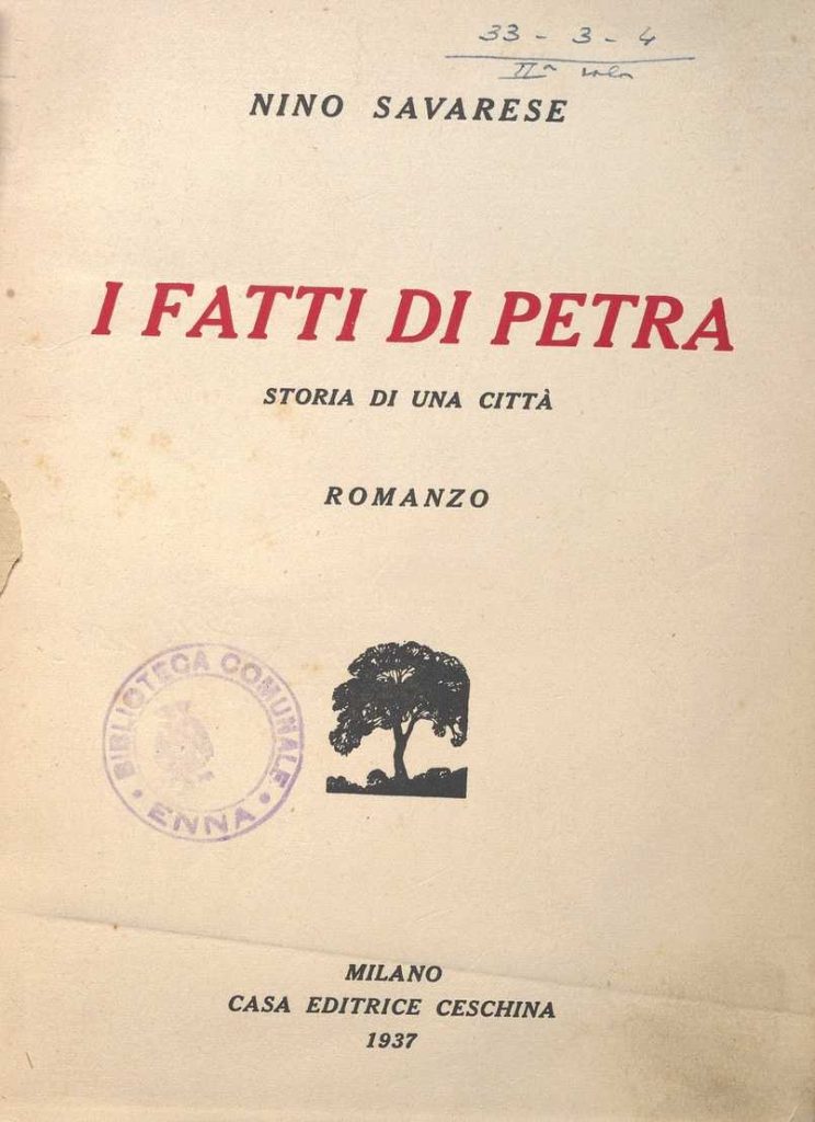 SEZ. SAV. 5 – I FATTI DI PETRA. NINO SAVARESE. 1937