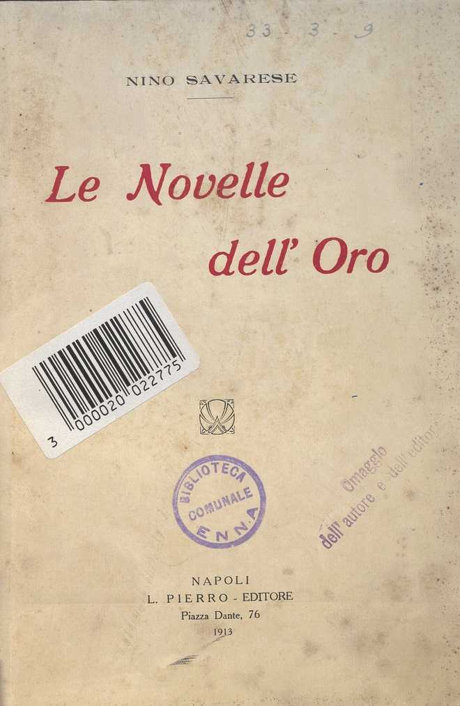 SEZ. SAV. 9 – LE NOVELLE DELL’ORO. 1913