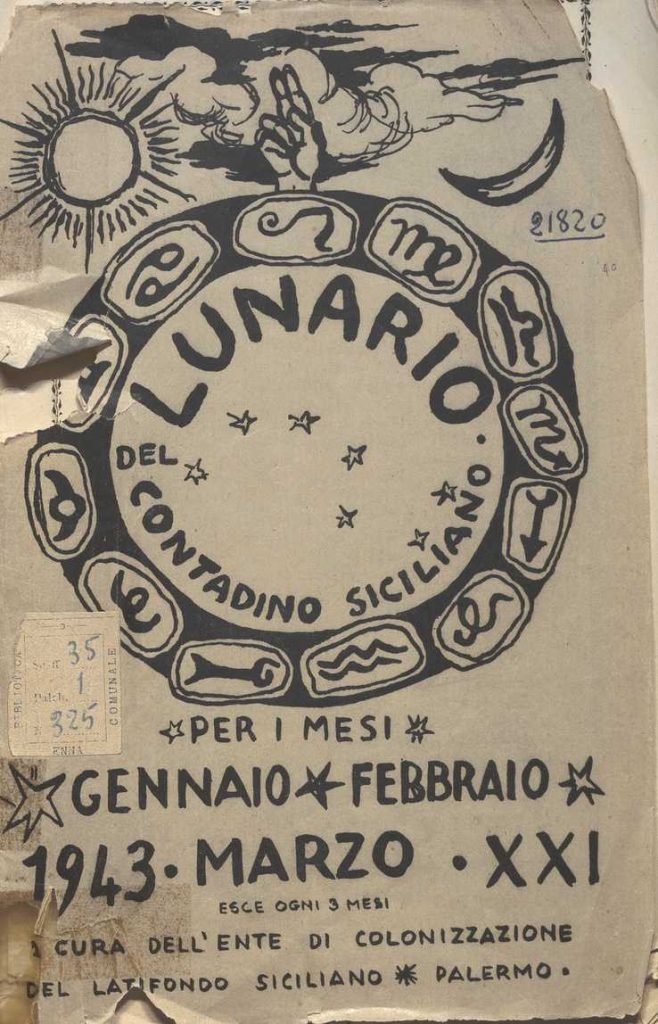 SEZ. SAV.35.1.325 – IL LUNARIO DEL CONTADINO SICILIANO. ANNO 1. NINO SAVARESE. 1943