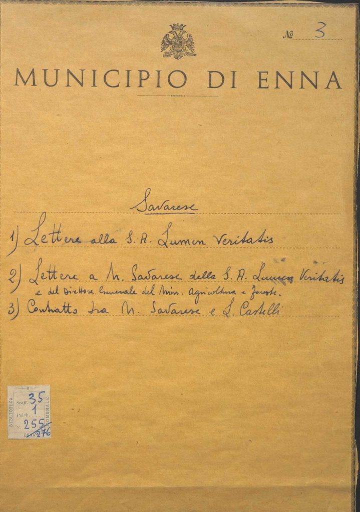 SEZ.SAV. 35.1.255 – LETTEREDOCUMENTI DI NINO SAVARESE