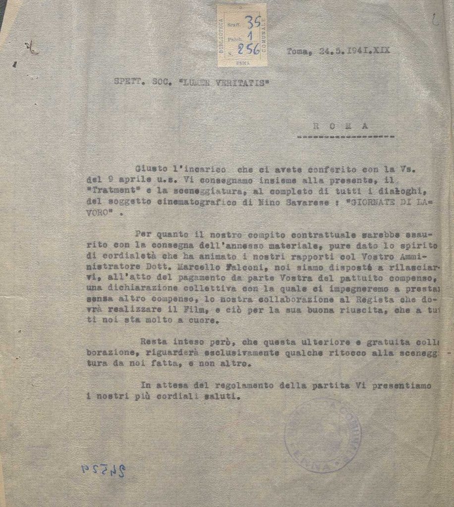 SEZ.SAV. 35.1.256 – LETTEREDOCUMENTI DI NINO SAVARESE