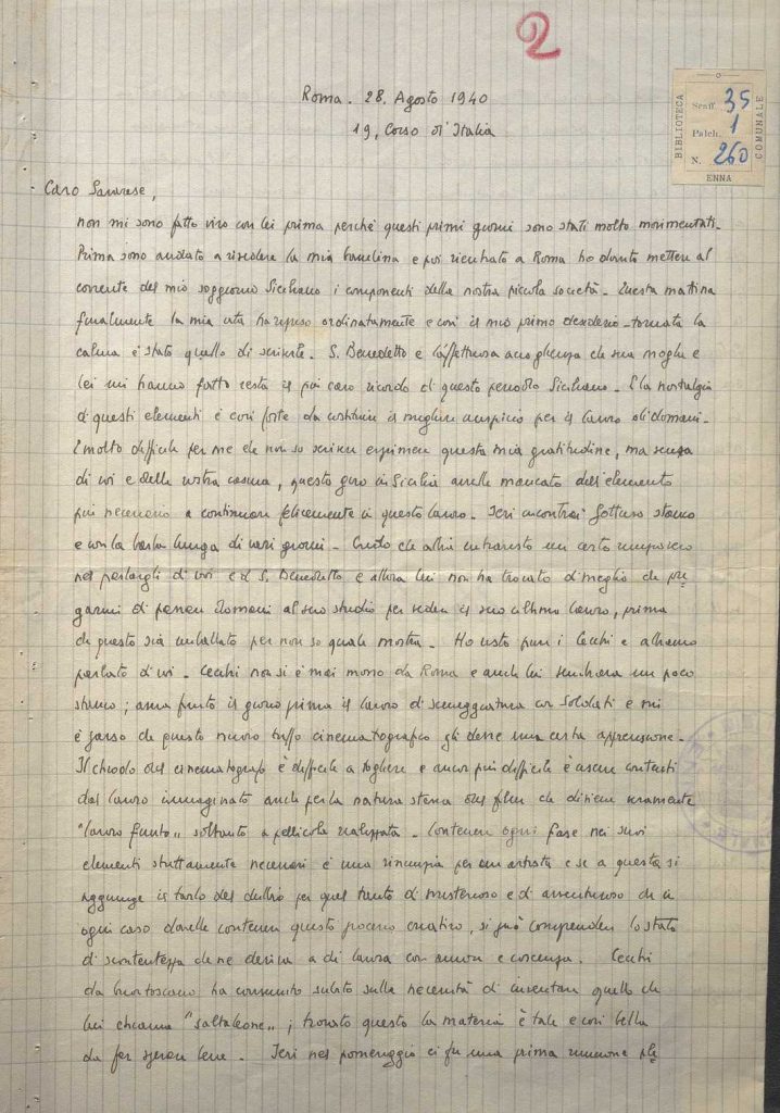SEZ.SAV. 35.1.260 – LETTEREDOCUMENTI DI NINO SAVARESE