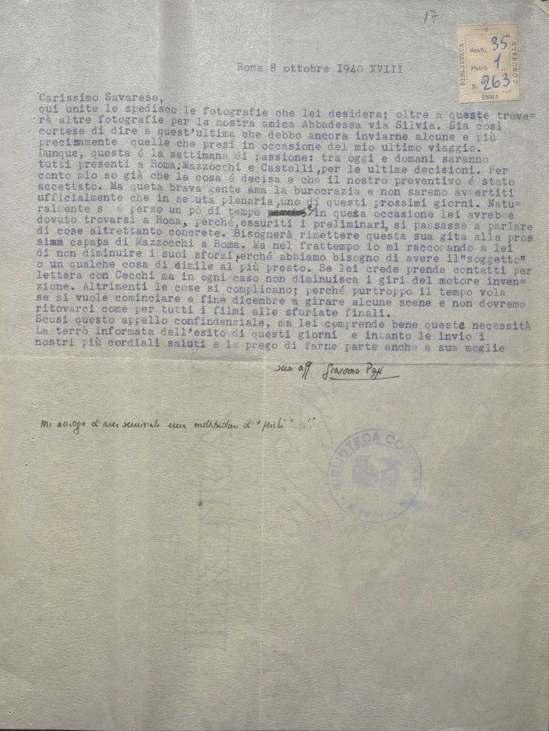 SEZ.SAV. 35.1.263 – LETTEREDOCUMENTI DI NINO SAVARESE