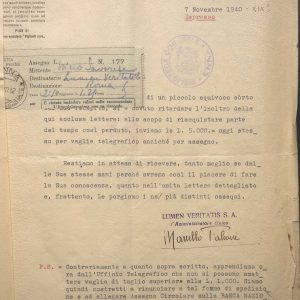 SEZ.SAV. 35.1.268 - LETTEREDOCUMENTI DI NINO SAVARESE