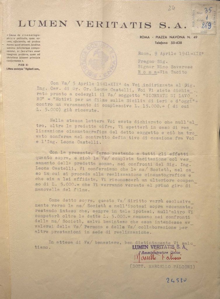 SEZ.SAV. 35.1.269 – LETTEREDOCUMENTI DI NINO SAVARESE