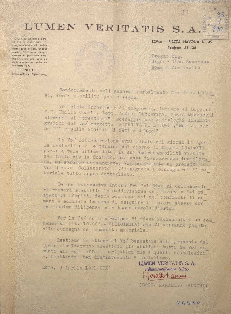 SEZ.SAV. 35.1.270 – LETTEREDOCUMENTI DI NINO SAVARESE
