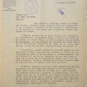 SEZ.SAV. 35.1.272 - LETTEREDOCUMENTI DI NINO SAVARESE