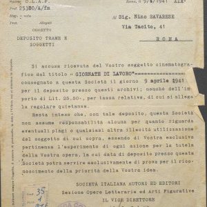 SEZ.SAV. 35.1.274 - LETTEREDOCUMENTI DI NINO SAVARESE