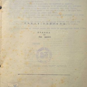 SEZ.SAV. 35.1.278 - TERRE PERDUTE. DRAMMA IN DUECQUADRI. NINO SAVARESE
