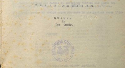 SEZ.SAV. 35.1.278 – TERRE PERDUTE. DRAMMA IN DUECQUADRI. NINO SAVARESE