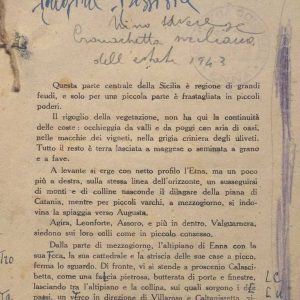 SEZ.SAV. 35.1.291 - CRONACHETTA SICILIANA DELL’ESTATE 1943. APPUNTI. NINO SAVARESE