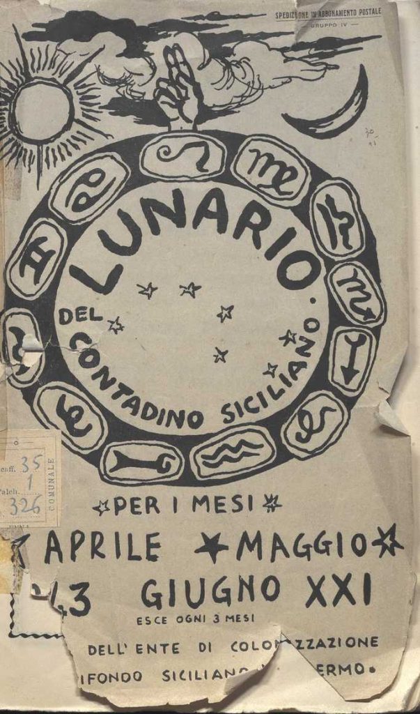 SEZ.SEV.35.1.326 – IL LUNARIO DEL CONTADINO SICILIANO. ANNO 1. NINO SAVARESE. 1943