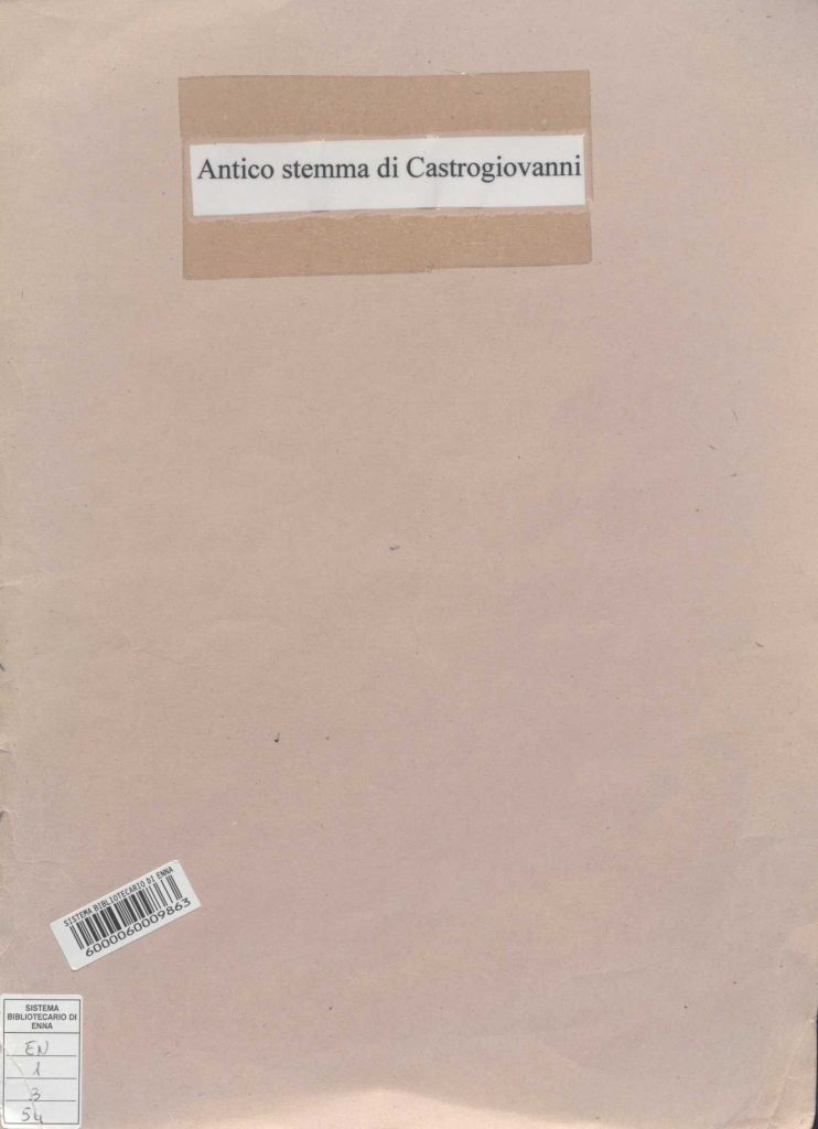 EN.1.3.54 – ETTORE LIBORIO FALAUTANO. ANTICO STEMMA DI CASTROGIOVANNI
