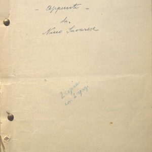 SEZ.SAV. 35.1.236 - APPUNTI. NINO SAVARESE