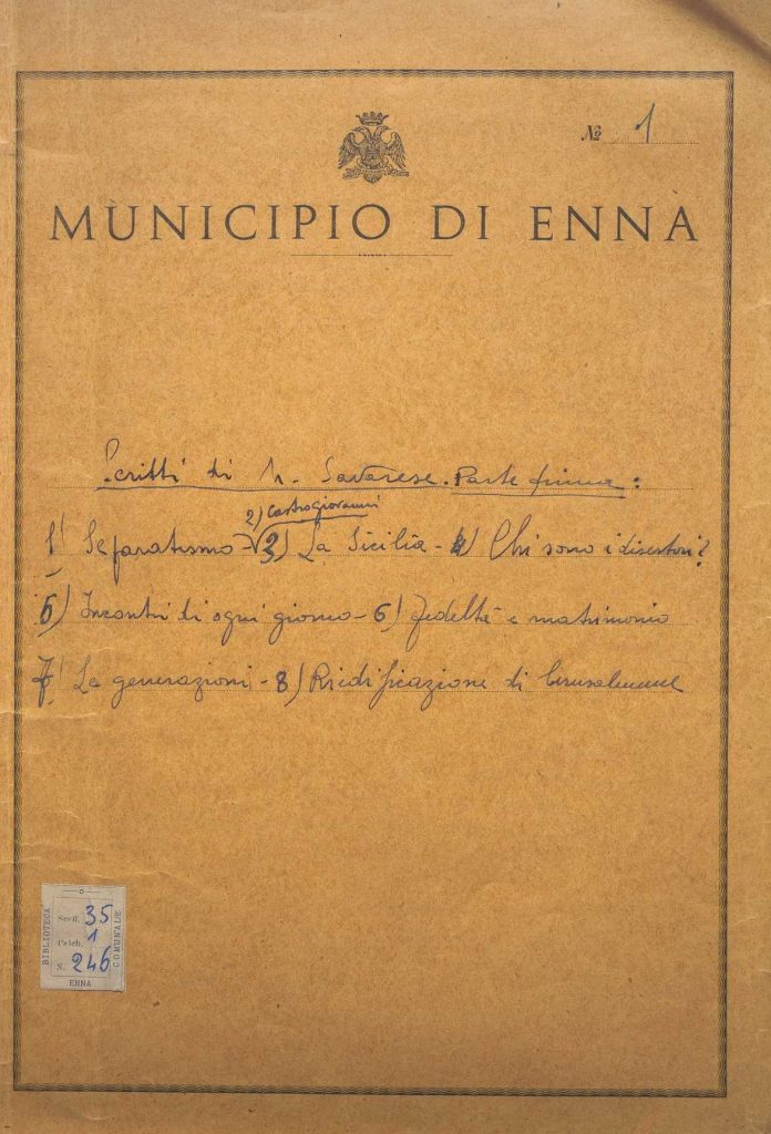 SEZ.SAV. 35.1.246 – SCRITTI DI NINO SAVARESE, PARTE PRIMA