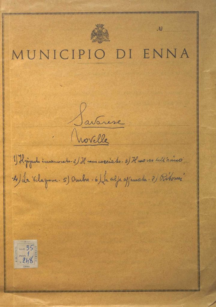 SEZ.SAV. 35.1.248 – NOVELLE. NINO SAVARESE