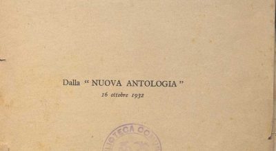 SEZ.SAV. 35.1.292 – IL MORTO ALLA FINESTRA, DALLA “NUOVA ANTOLOGIA”. NINO SAVARESE. 16 OTTOBRE 1932. APPUNTI