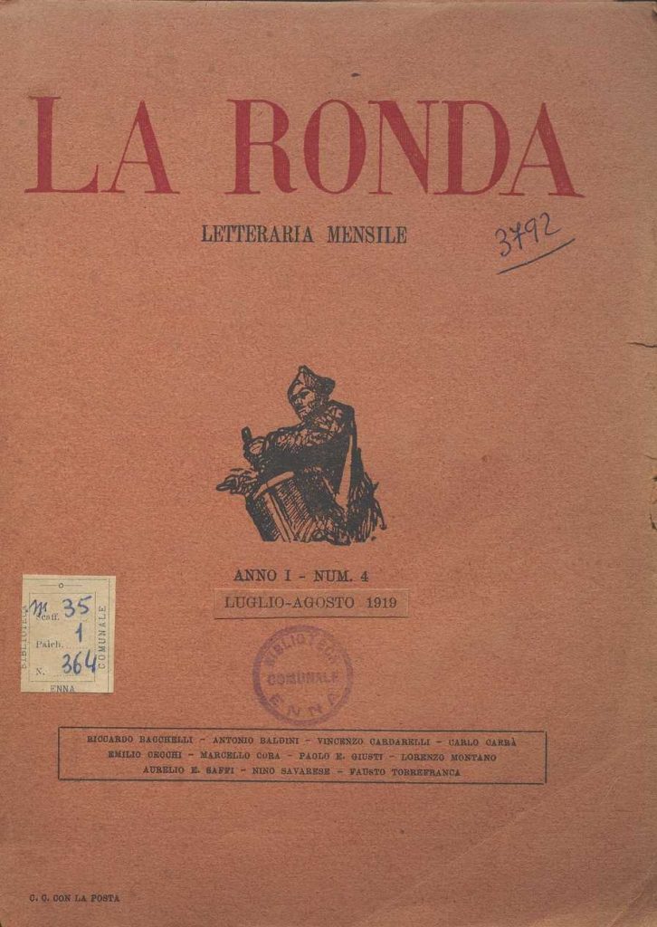 SEZ.SAV. 35.1.364 – LA RONDA, RIVISTA CON AUTORE, TRA GLI ALTRI, NINO SAVARESE.NUM. 4. 1939