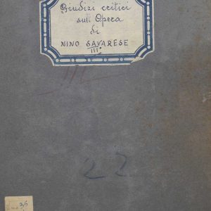 SEZ.SAV. 35.1.367 - GIUDIZI CRITICI SULL’OPERA DI NINO SAVARESE. PARTE TERZA