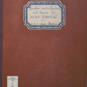 SEZ.SAV. 35.1.368 - GIUDIZI CRITICI SULL’OPERA DI NINO SAVARESE. PARTE QUARTA