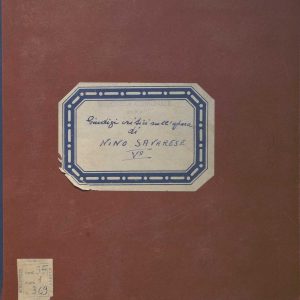 SEZ.SAV. 35.1.369 - GIUDIZI CRITICI SULL’OPERA DI NINO SAVARESE. PARTE QUINTA