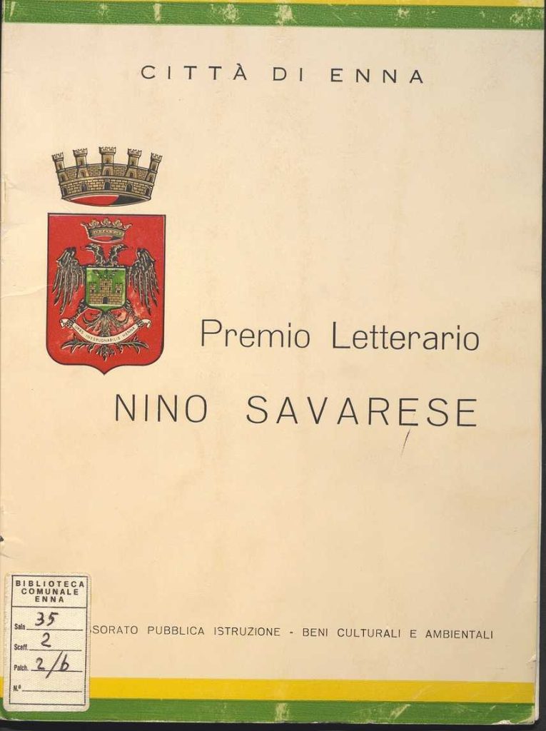 SEZ.SAV. 35.2.b – PREMIO LETTERARIO NINO SAVARESE