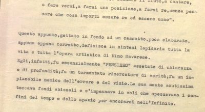 SEZ.SAV. 49 – MOTIVI PERENNI NELL’OPERA DI NINO SAVARESE. SALVATORE MAMMANA