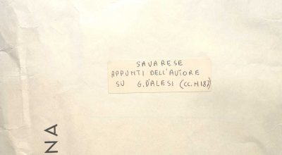 SEZ.SAV. CC.M.187 – APPUNTI STORICI SULL’AUTORE G.D’ALESI. NINO SAVARESE