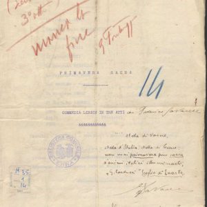 SEZ.SAV. M. 35.1.14 - PRIMAVERA SACRA. FEDERICO SAVARESE