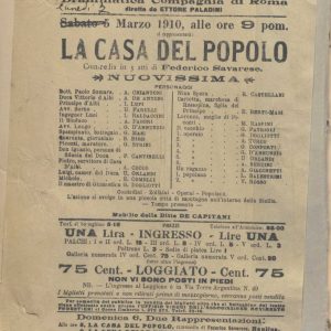 SEZ.SAV. M. 35.1.16 - LA CASA DEL POPOLO. FEDERICO SAVARESE