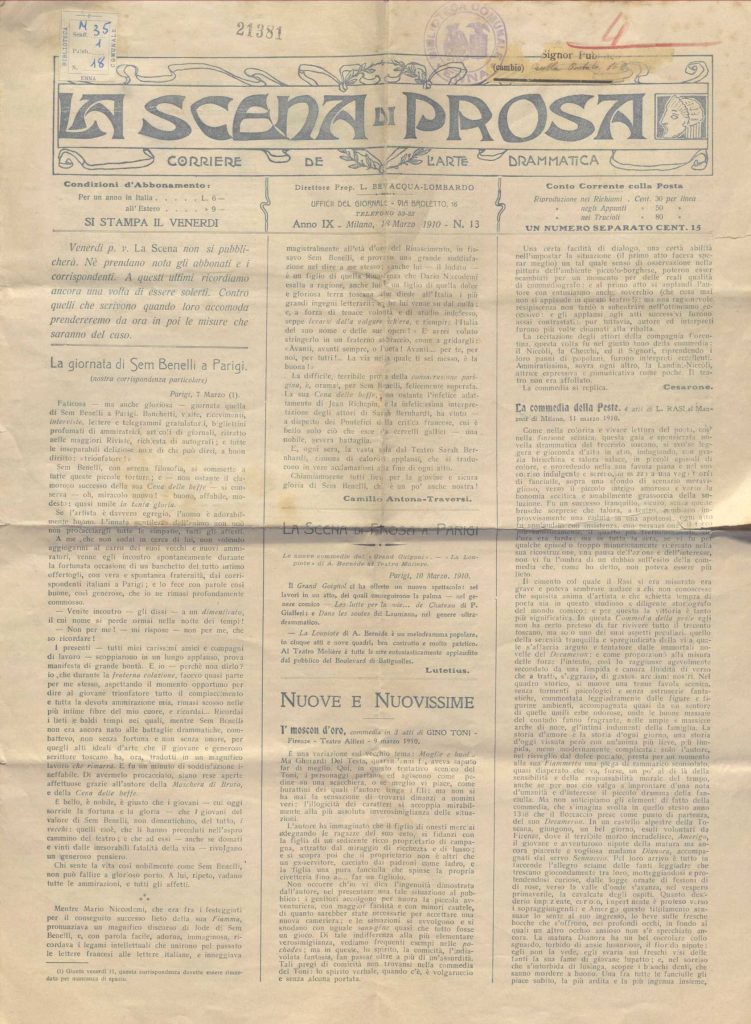 SEZ.SAV. M. 35.1.18 – RITAGLI DI GIORNALE SU FEDERICO SAVARESE