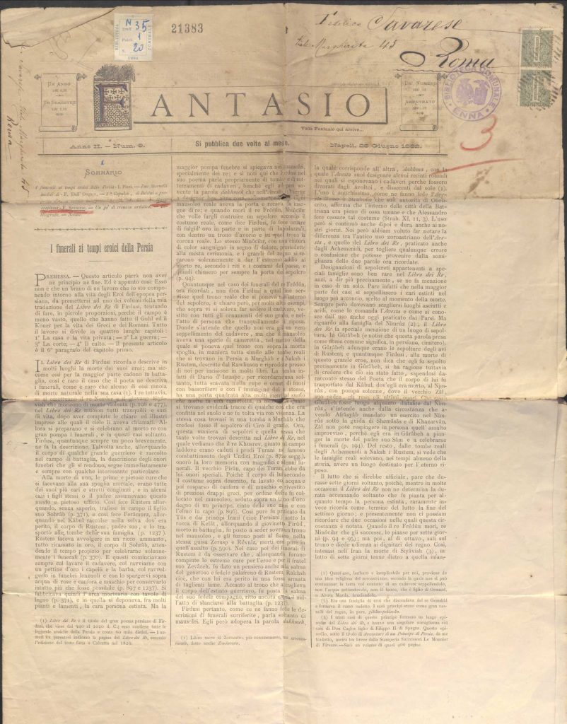 SEZ.SAV. M. 35.1.20 – RITAGLI DI GIORNALE SU FEDERICO SAVARESE