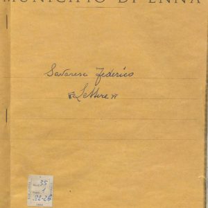 SEZ.SAV. M. 35.1.22-26 - FEDERICO SAVARESE, LETTERE
