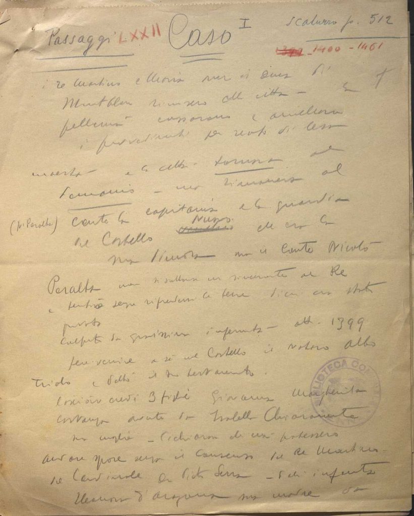 SEZ.SAV. M. 35.1.227 – APPUNTI STORICI DELL’AUTORE NINO SAVARESE