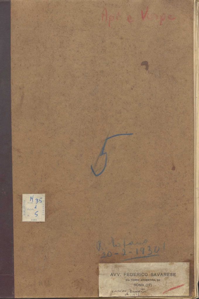 SEZ.SAV. M. 35.1.5 – API E VESPE. FEDERICO SAVARESE