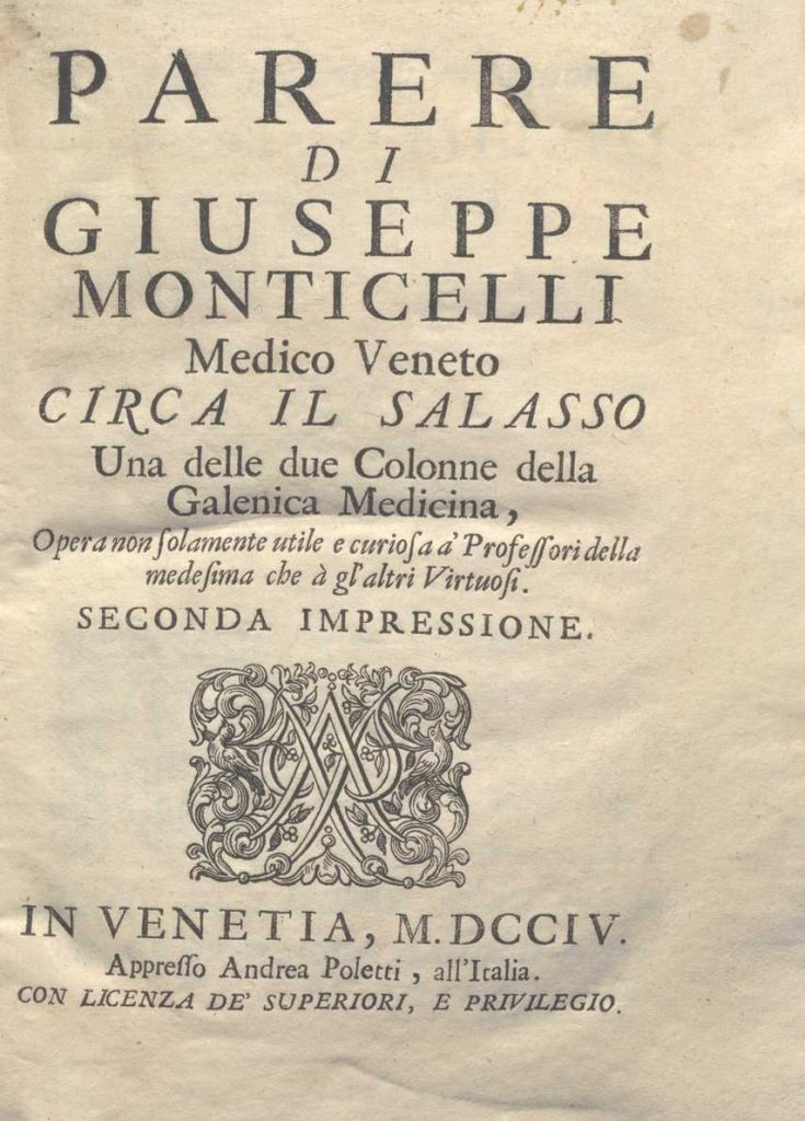 C.M. 17. H. 3 – PARERE DI GIUSEPPE MONTICELLI CIRCA IL SALASSO. 1704