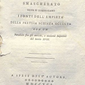 C.M. 14. H. 28 - CORRISPONDENZA SEGRETA DELLA VITA PUBBLICA E PRIVATA DEL CONTE CAGLIOSTRO. GIUSEPPE COMPAGNONI. 1791