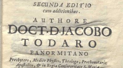C.M. 15. H. 6 – NUOVO METODO DELL’ACQUA FREDDA E LE SUE VIRTU’ CONTRO TUTTE LE MALATTIE. DOTT. GIACOMO TODARO DI PALERMO. 1726
