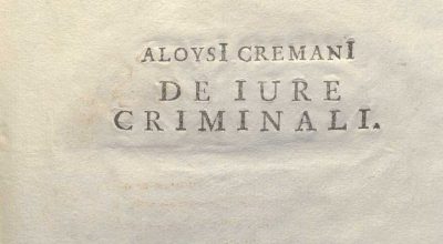 C.M. 17. B. 18 – DE IURE CRIMINALI LIBRI TRES. LUIGI CREMANI. 1791. TOMO II