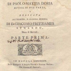 C.M. 18. F. 12 - IL CAPITANO FILOSOFO- PAOLO MATTIA DORIA. 1789