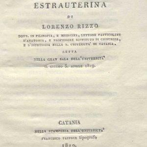 C.M. 20. F. 29 - MEMORIA SOPRA UNA GRAVIDANZA EXTRAUTERINA. LORENZO RIZZO. 1819