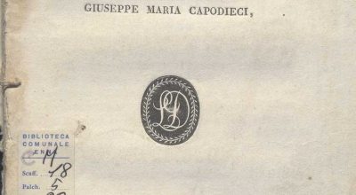 C.M. 20. F. 33 – LETTERE DI RAGGUAGLIO SOPRA L’OPERA INTITOLATA” ANTICHI MONUMENTI DI SIRACUSA”ILLUSTRATINDALL’ANTIQUARIO GIUSEPPE M. CAPODIECI. 1816