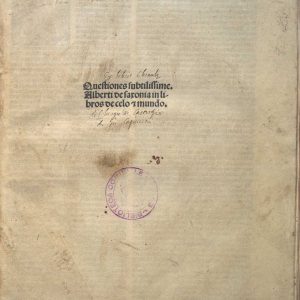 Inc.35.C.23 - ALBERTUS DE SAXONIA, QUAESTIONES IN LIBROS ARISTOTELIS DE CAELO ET MUNDO. VENEZIA 1492